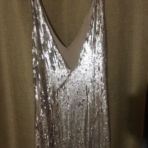 Free people rose tinted sequin mini dress